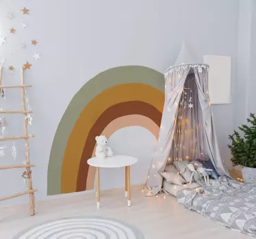 Sticker mural chambre enfant arc-en-ciel style bohème - TenStickers