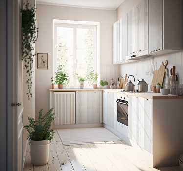 Adhésif meuble texture de bois blanc - TenStickers