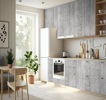 Adhésif meuble style bois gris - TenStickers