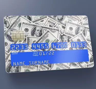 Autocollant de carte de crédit dollars - TenStickers