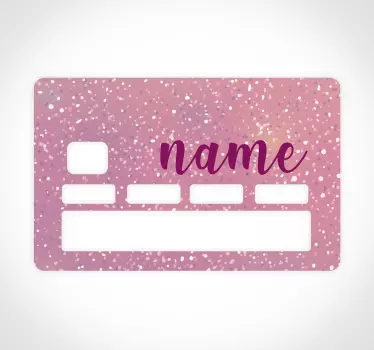 Sticker carte bancaire personnalisé rose pailleté - TenStickers