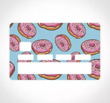 Sticker carte bancaire donuts rose - TenStickers