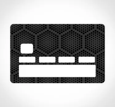 Sticker carte bancaire motif hexagones sombres - TenStickers