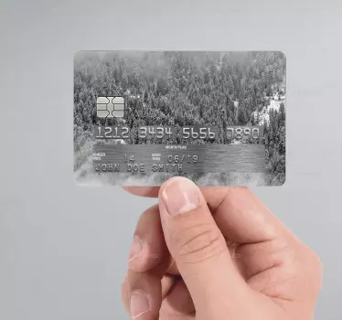 Sticker carte bancaire forêt enneigée - TenStickers