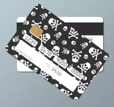 Sticker carte bancaire déco crânes - TenStickers