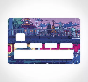 Sticker carte bancaire ville de Konohagakure - TenStickers