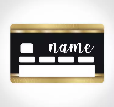 Sticker carte bancaire personnalisé noir et effet or - TenStickers