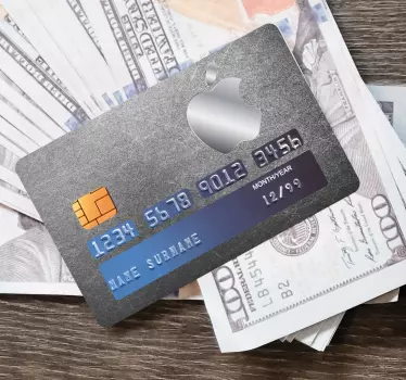 Sticker carte bancaire gris pomme Apple - TenStickers