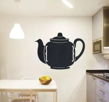 Sticker ardoise théière de couleur noire - TenStickers