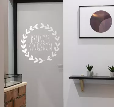 Sticker porte couronne cœurs personnalisée - TenStickers