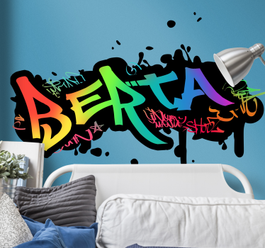 Sticker graffiti chambre enfant prénom personnalisable - TenStickers