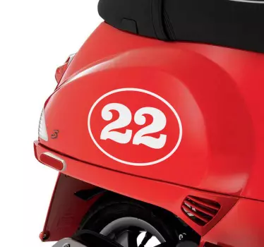 Sticker moto personnalisé numéro ovale - TenStickers