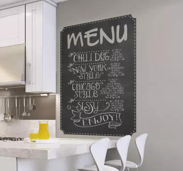 Sticker ardoise à craie menu - TenStickers