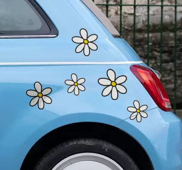 Sticker voiture dessin fleur - TenStickers