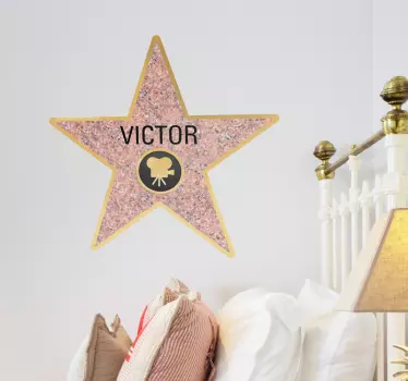 Sticker mural chambre personnalisable Hollywood - TenStickers