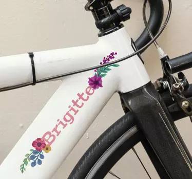 Sticker vélo personnalisable fleurs - TenStickers