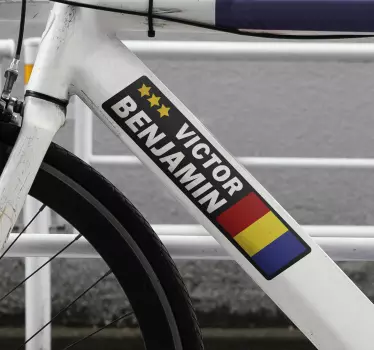 Sticker cadre vélo drapeau personnalisable - TenStickers