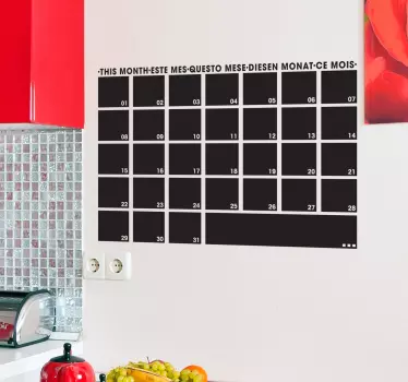 Sticker bureau ardoise tableau mois - TenStickers