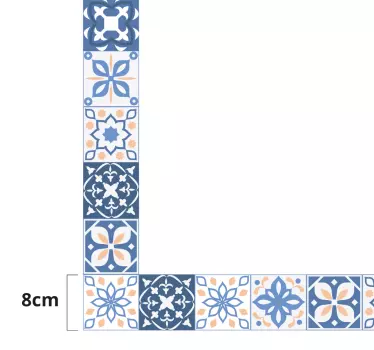 Sticker miroir salle de bain cadre carreaux - TenStickers