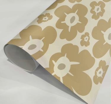 Sticker fleurs coquelicots beiges - TenStickers