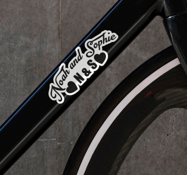 Sticker vélo noms de couple - TenStickers