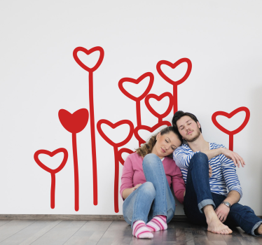 Sticker fleurs de l'amour - TenStickers