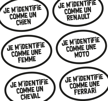 Sticker voiture personnalisé – Je m’identifie comme - TenStickers