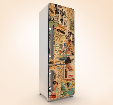 Sticker frigo coupures de publicité vintage - TenStickers