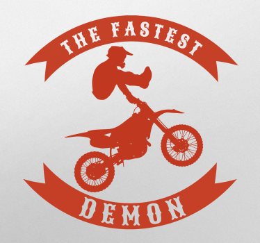 Autocollant moto cross the fastest demon - TenStickers