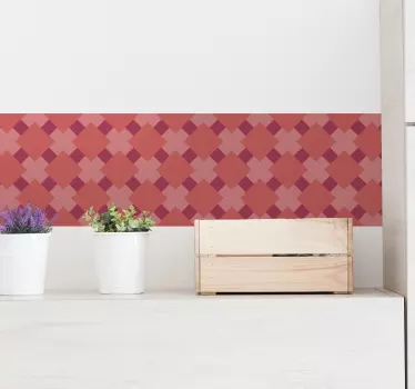 Frise autocollante carreaux roses - TenStickers