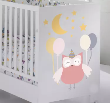 Adhésif enfant hibou festif - TenStickers