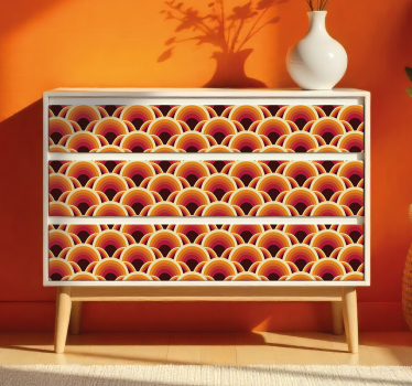 Adhésif meuble design vagues rétro - TenStickers