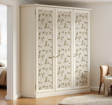 Adhésif meuble fleurs de magnolia beiges - TenStickers