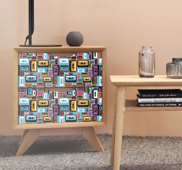 Adhésif meuble modèle de cassette rétro - TenStickers