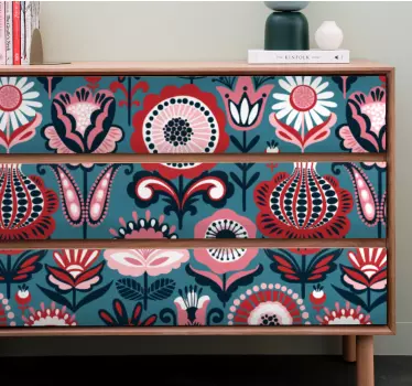 Adhésif meuble motif décor floral - TenStickers