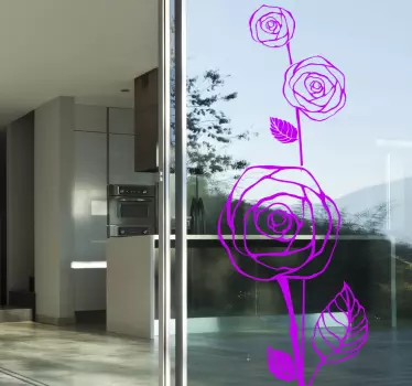 Adhésif mural branches de roses - TenStickers