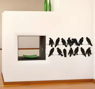 Adhésif mural oiseaux sur fil - TenStickers