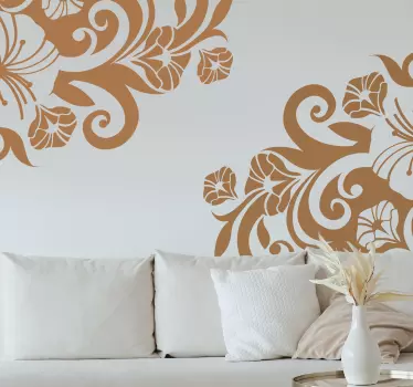 Adhésif ornement d'angle floral - TenStickers