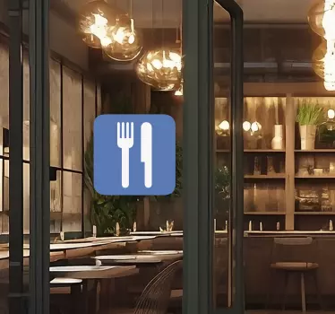 Sticker restaurant d'entreprise signalisation couverts - TenStickers