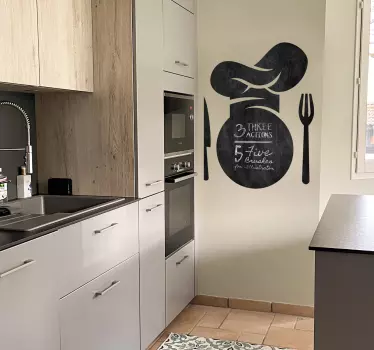 Sticker cuisine ardoise toque de chef - TenStickers