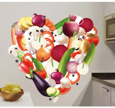 Autocollant Alimentation design réaliste légumes en forme de cœur - TenStickers
