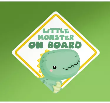 Autocollant bébé à bord dinosaure mignon - TenStickers