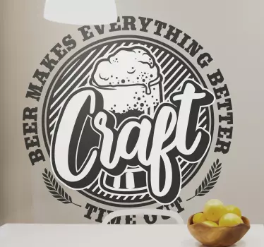 Autocollant Boisson Artisanat de la bière réaliste - TenStickers