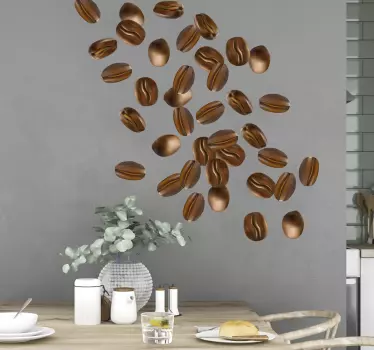 Autocollant Boisson Grains de café tombant - TenStickers