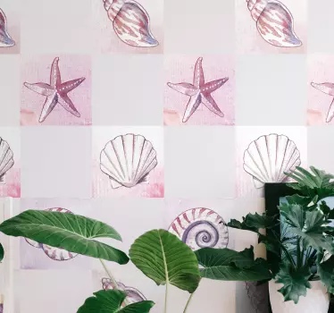 Sticker carrelage tuiles motif vie marine - TenStickers