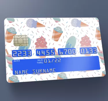 Autocollant carte bancaire Crème glacée - TenStickers