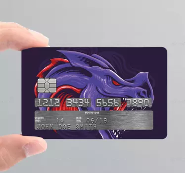 Autocollant carte bancaire Dragon violet - TenStickers