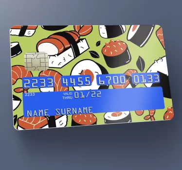 Autocollant carte bancaire Sushis - TenStickers