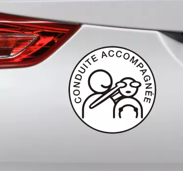 Sticker voiture conduite accompagnée humour - TenStickers
