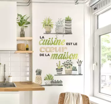 Sticker cuisine la cuisine est le cœur de la maison - TenStickers